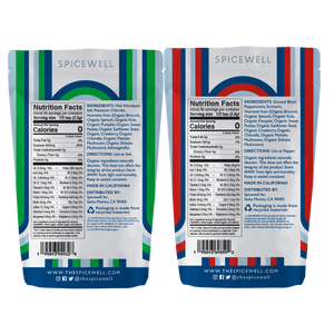 Spicewell - Product - Superfood New Salt And New Pepper Pouch Duo - Back With Ingredients List And Nutrition Information